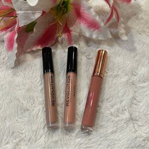 Revolution Matte Lipstick Trio - Soft Neutrals